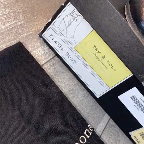 Rag & Bone size 9 black leather booties boots - Picture 5 of 12